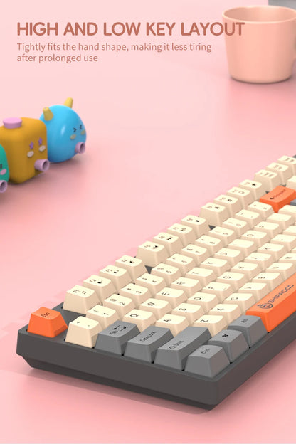 104 Keys Wired Gaming Keyboard Ergonomics Splash Water Colorful ABS Wear-resistant Keycaps Keyboards with Technology Light Key