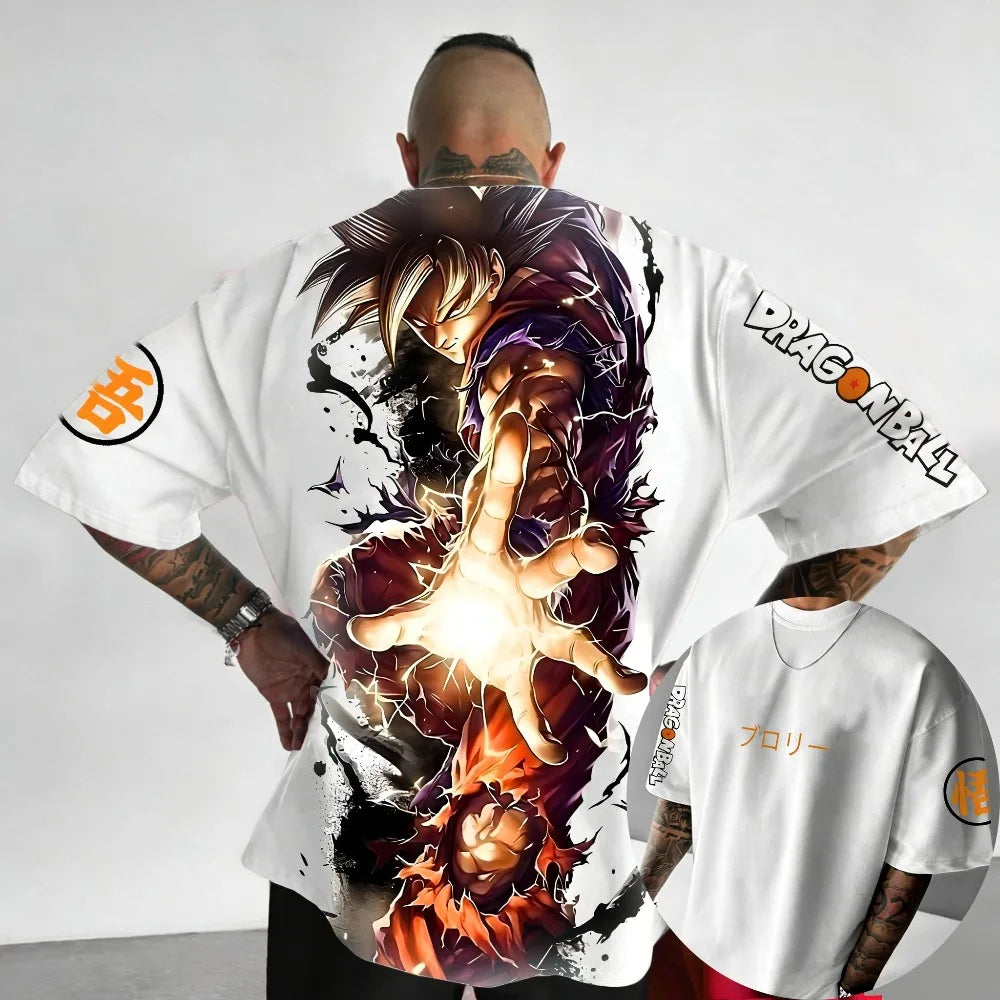 Oversized Cosplay Costumes Dragon Ball Broly 2026 Summer New Product Harajuku Anime Printed Y2K Hip Hop Casual Unisex T-shirt