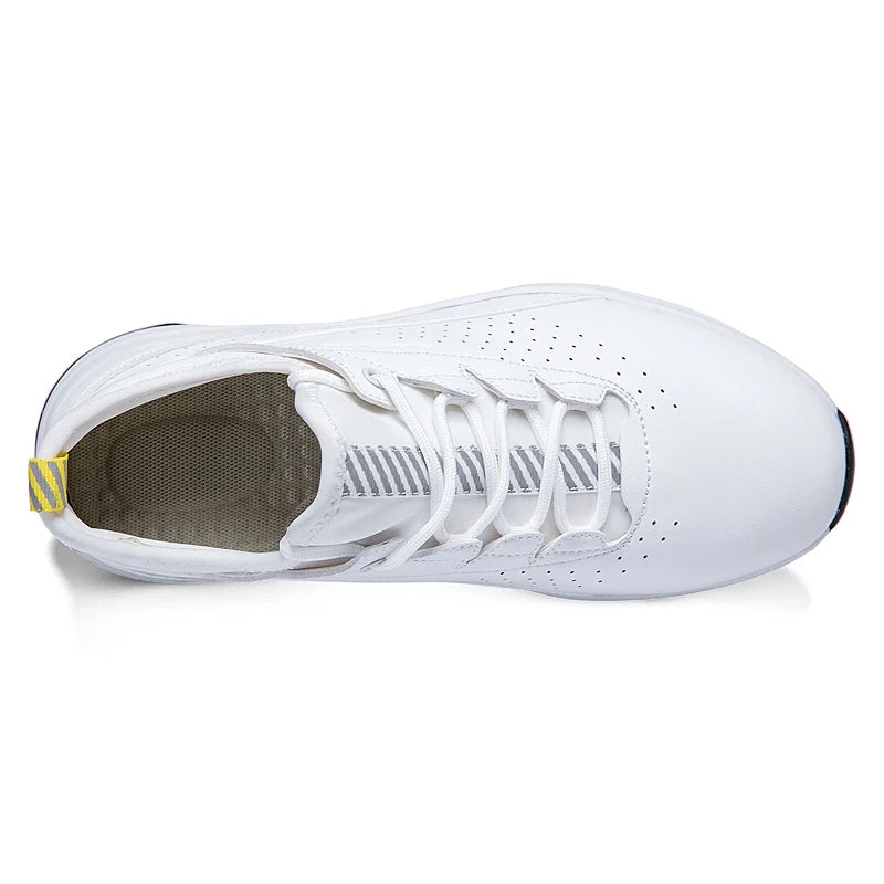 Golf Sports Shoes for Men, Waterproof High-Quality Leather Golf Competition Sports Shoes, Formal Golf Course Training Shoes for Men
