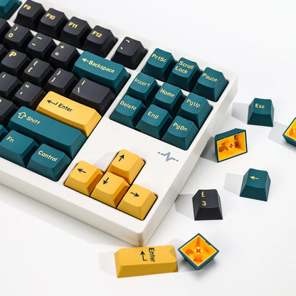 KBDiy GMK MarrsGreen Teclas Retro PBT ISO Double Shot Perfil Cherry para Teclado Mecânico Gaming com Switches MX