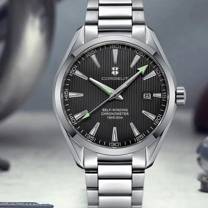 Luxury NH35 Corgeut Watch Men's 41mm Sport Clock Automatic Mechanical Wristwatch Sapphire Steel Band