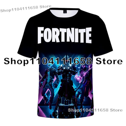 Summer T-shirt Raven Ultima Knight Fortnite T-Shirt, 3D Print Banana Peely Men’s Tee, Battle Royale Game Tops, Birthday Gifts