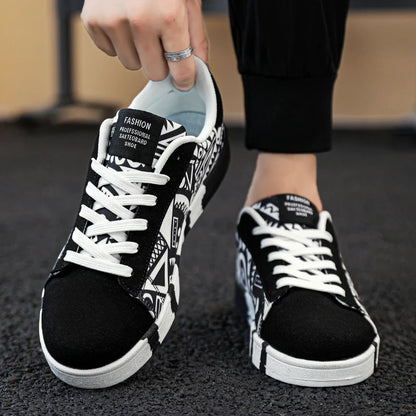 YRZL skateboard shoes for men, canvas sneakers, casual breathable walking shoes, lightweight flat shoes, street trend sport shoe