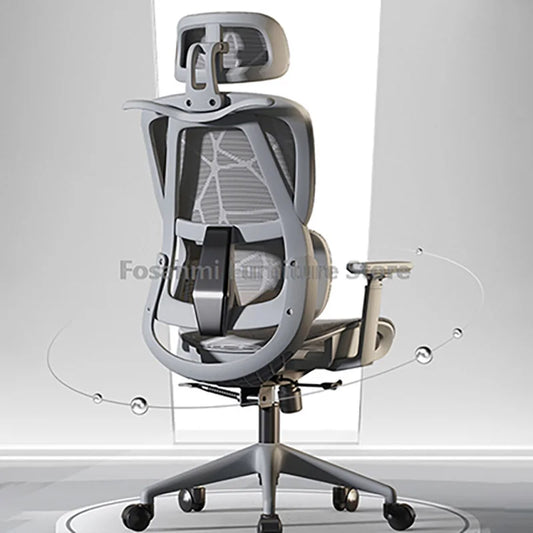 Sedia da ufficio per computer in mesh traspirante con braccioli e supporto lombare, sedia da scrivania ergonomica regolabile, sedia da gaming per la casa con poggiatesta