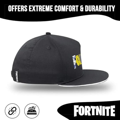Fortnite Game Cap, Cartoon Black Hat for Adults, Outdoor Travel Adjustable Sun Baseball Sports Cap