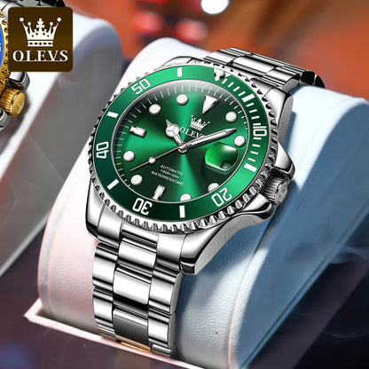 OLEVS Watches Man Fashion Luxury Automatic Mechanical Watch Waterproof Luminous Date Men's Watch Waterproof Luminous Box Gift