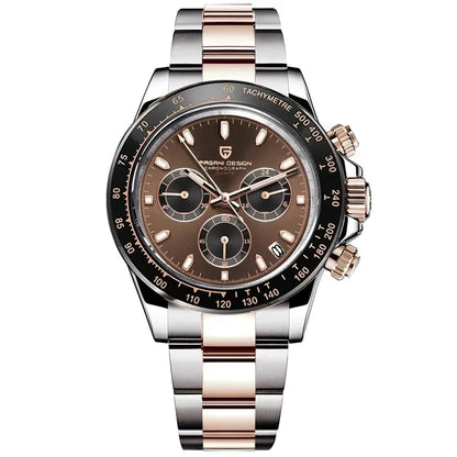 PAGANI DESIGN 2025 New Men's Watches Luxury Rose Gold Quartz Watch For Men 100M Waterproof Sports Chronograph Wristwatch Men