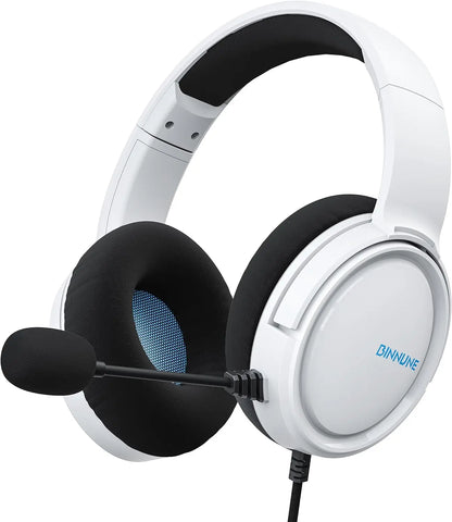 Gaming Headset with Mic for PC PS5 PS4 Xbox One Switch, Wired Gamer Headphones Over-Ear Headphones