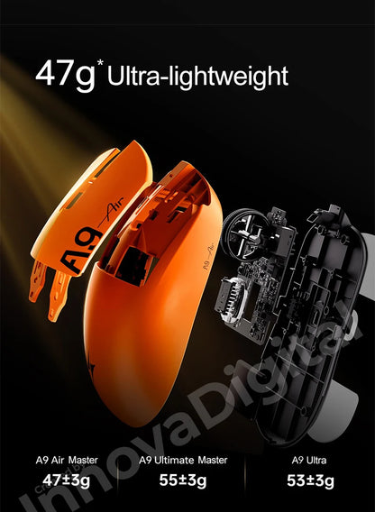 ATK Dragonfly A9 Ultimate Wireless Gaming Mouse, PAW3950 Ultra Sensor, 8KHz Polling Rate, Ultra Lightweight Ergonomic Gaming Mouse for FPS & Esports