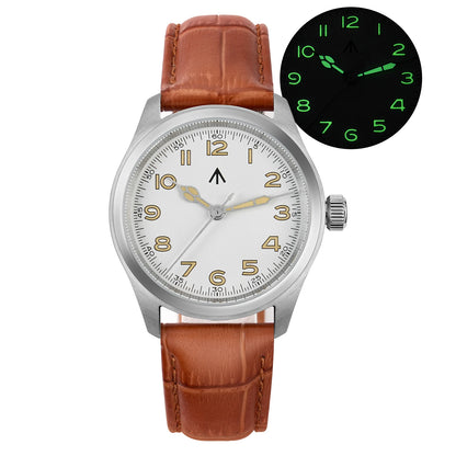 Militado ML08 Quartz Watch VH31 Movement Double Domed Sapphire Crystal Wristwatch Super C3 Green Luminous 38mm Vintage Watches