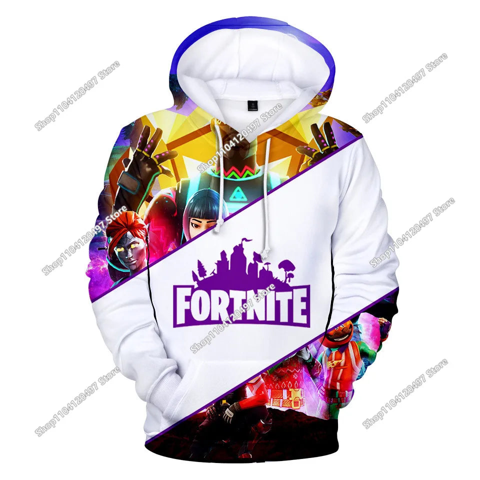 Fortnite Cosplay Sweatshirt Game 3D Printed Unisex Hoodie Casual Coat Anime Peripheral Kawaii Jacket Children Clothing Gifts