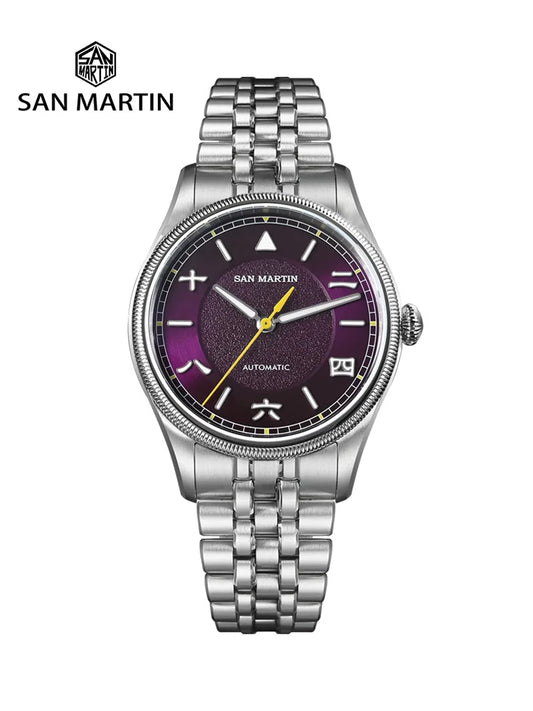 San Martin 39.5mm Men Pilot Watch YN55 Automatic Mechanical Aviation Watches Chinese Style Original Design SN0033 Field Reloj