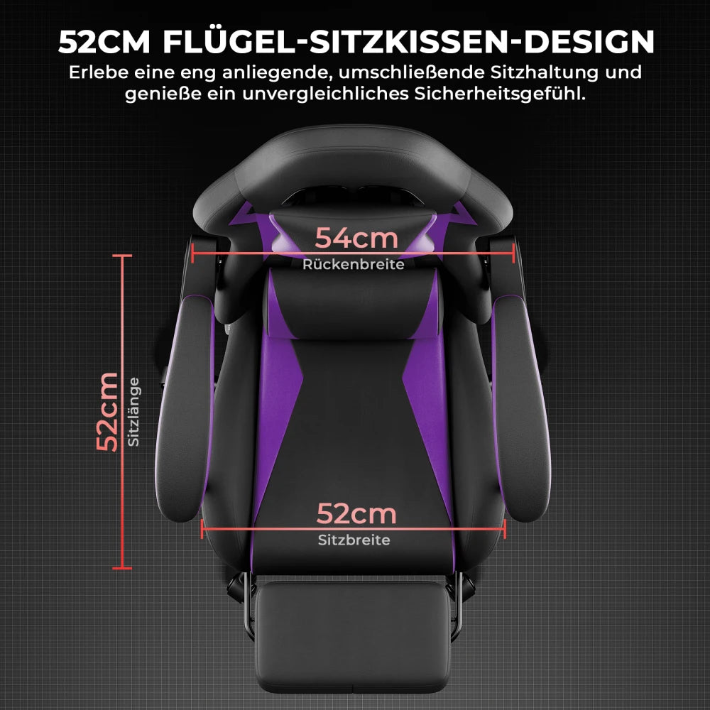 Ergonomic Gaming Chair with Lumbar Support and Headrest, Adjustable Height Gamer Chair, Comfortable Computer Gaming Chair for Office & Home