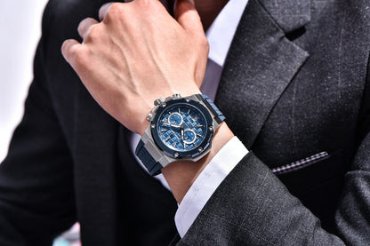 PAGANI DESIGN Men's Watches Luxury Rose Gold Sport Chronograph Japan VK64 Quartz Watch For Men Fluororubber Strap Wristwatch Men
