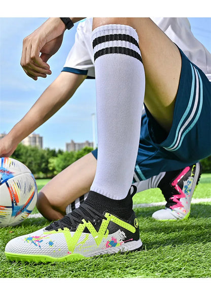 Vyriški futbolo bateliai, profesionalūs sportiniai bateliai, vyriški ilganagiai FG lauko sportiniai bateliai su spygliais, treniruočių bateliai, neslystantys bateliai