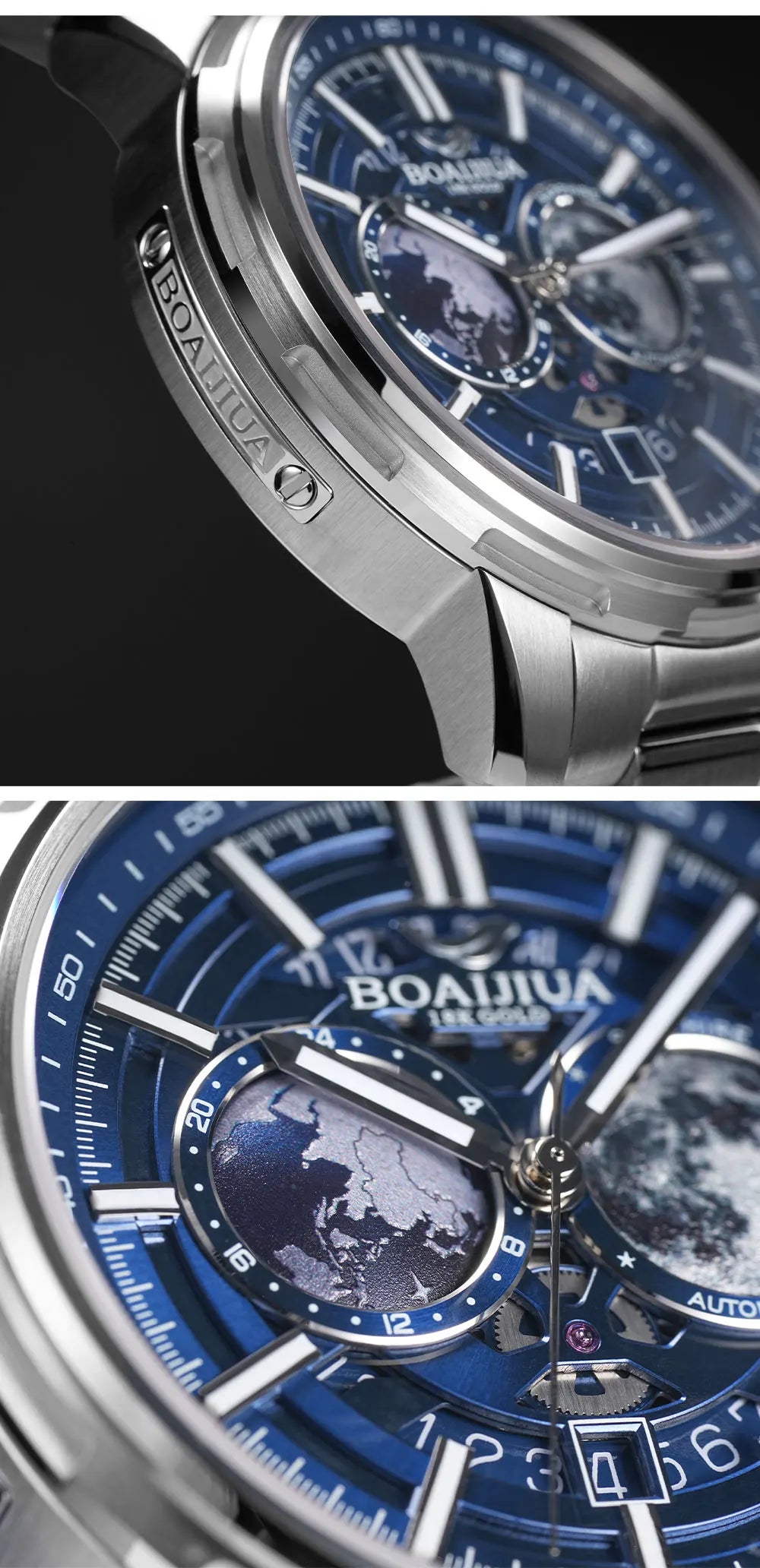 BORIAGE(BOAIJIUA) Automatic Mechanical Watch Creative Starry Sky Watch Water Resistant  Mechanical Watches Birthday Gift for Men