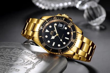 Automatic Men's Watch Mechanical Movement Stainless Steel Gold Silver Green Red Dial Date Strong Luminous Luxury Watches