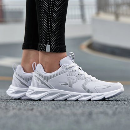 Xtep Running Shoes Non-Slip Soft Women’s Sports Shoes Leather Upper Shock Absorption Female Sneakers 879318110073