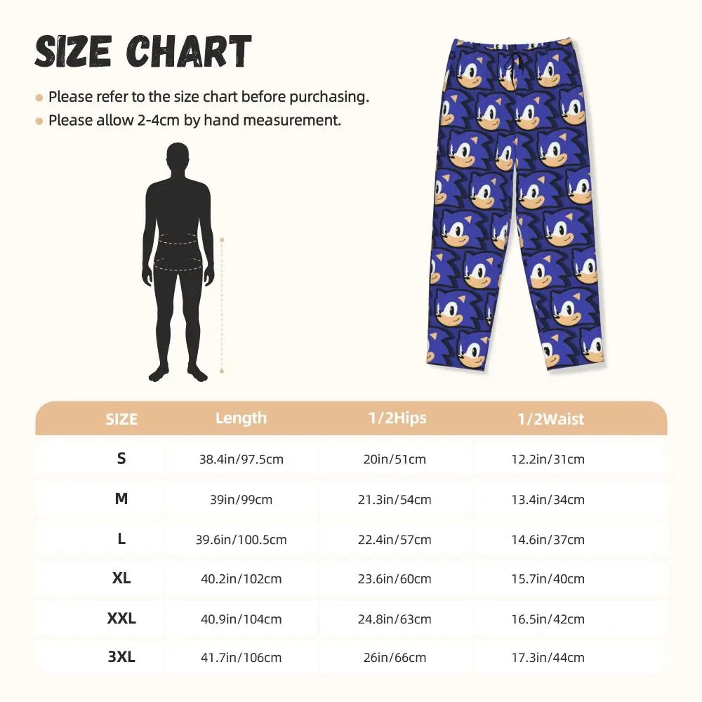 Custom Women Soniced Pajama Pants Printed Hedgehog Game Sleep Sleepwear Bottoms with Pockets