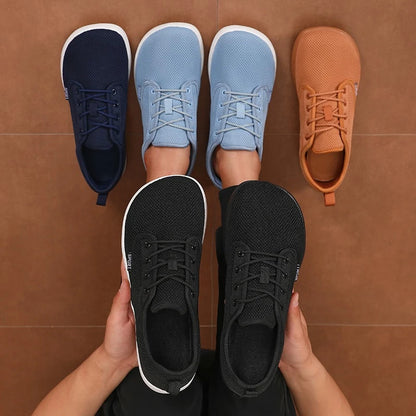Pantofi fără toc pentru femei, din plasă moale, potriviți pentru călătorii, cu talpă lată, ușori, cu susținere, pantofi sport pentru fitness și timp liber pentru bărbați