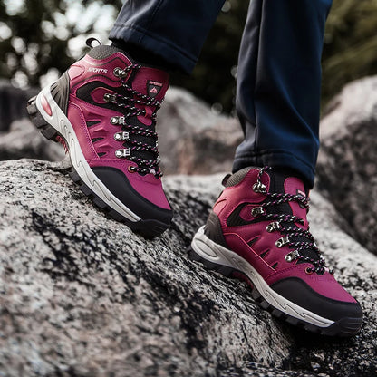 Botas de montaña impermeables para exterior, para hombre y mujer, para primavera y otoño, resistentes al desgaste, para deportes de montaña y caza.