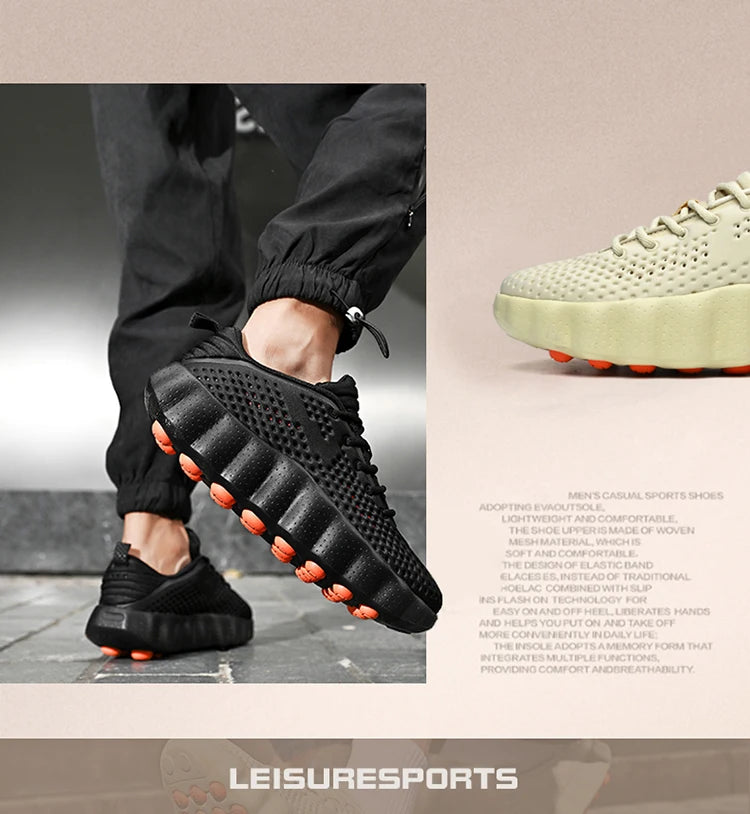 Comfortabele casual herensneakers met voetmassagetechnologie Ademende, lichtgewicht sportschoenen voor dames