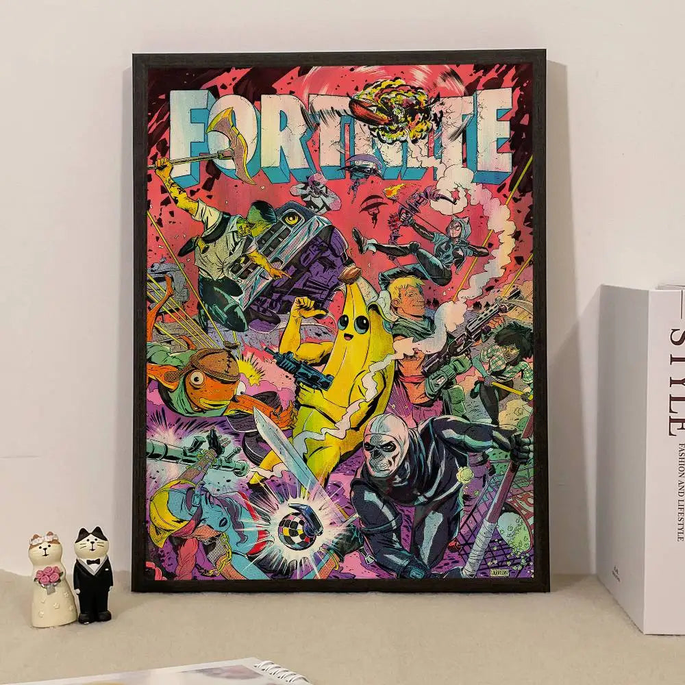 Poster a sorpresa Game F-Fortnite per la casa, quadro decorativo da parete per studio e soggiorno