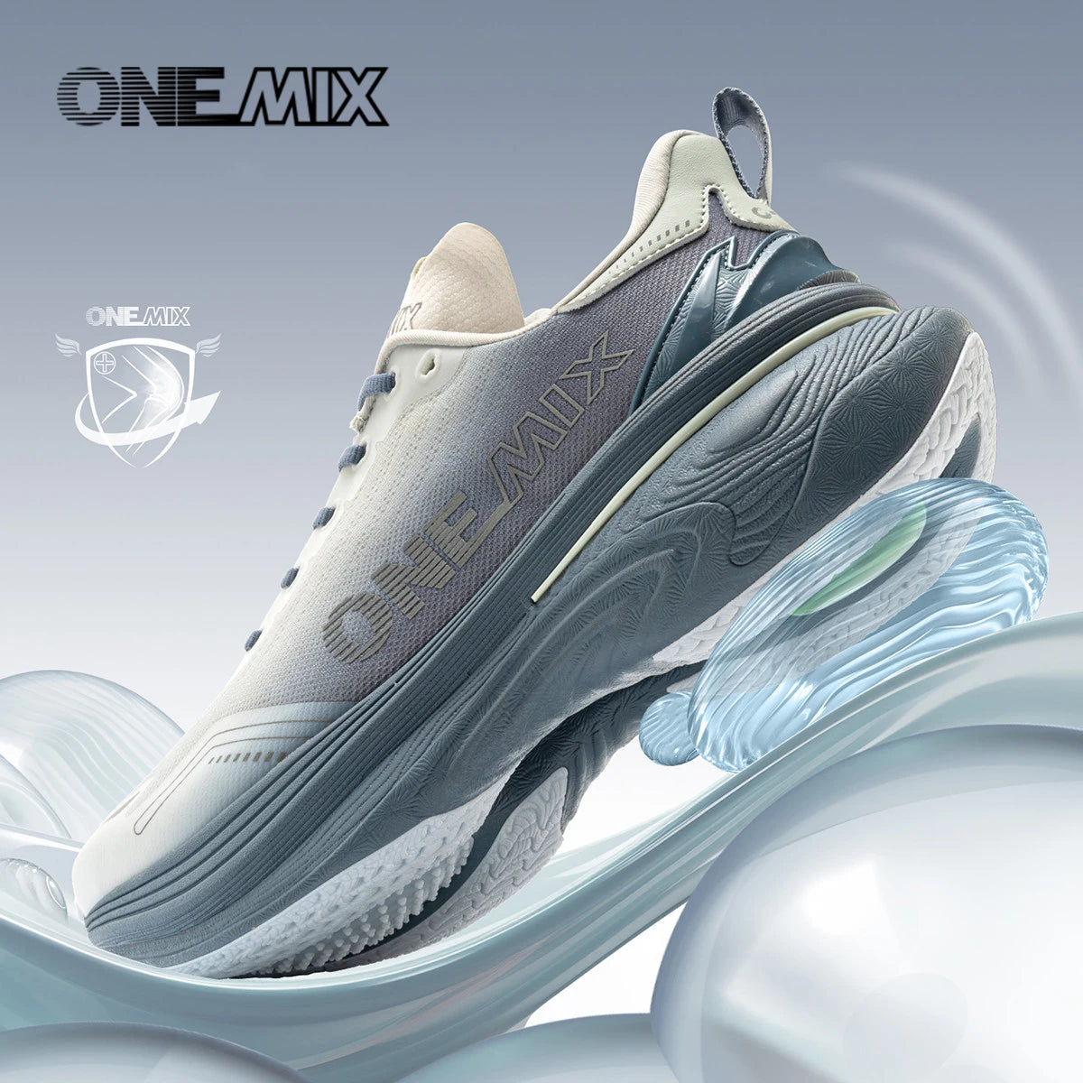 ONEMIX Nieuwe jogging- en hardloopschoenen voor dames en heren, lichte sneakers, wegschoenen, slijtvaste modieuze sportschoenen, fitnessschoenen