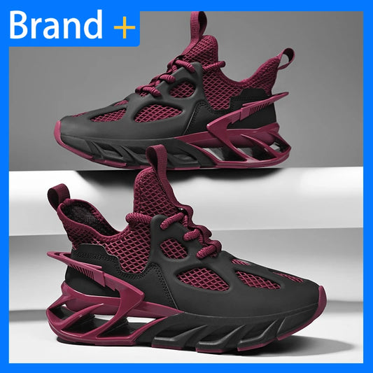 Men's Sports Shoes New Mesh Breathable Outdoor High Elasticity Running Shoes Fashionable Summer Comfortable Sports Tennis Shoes