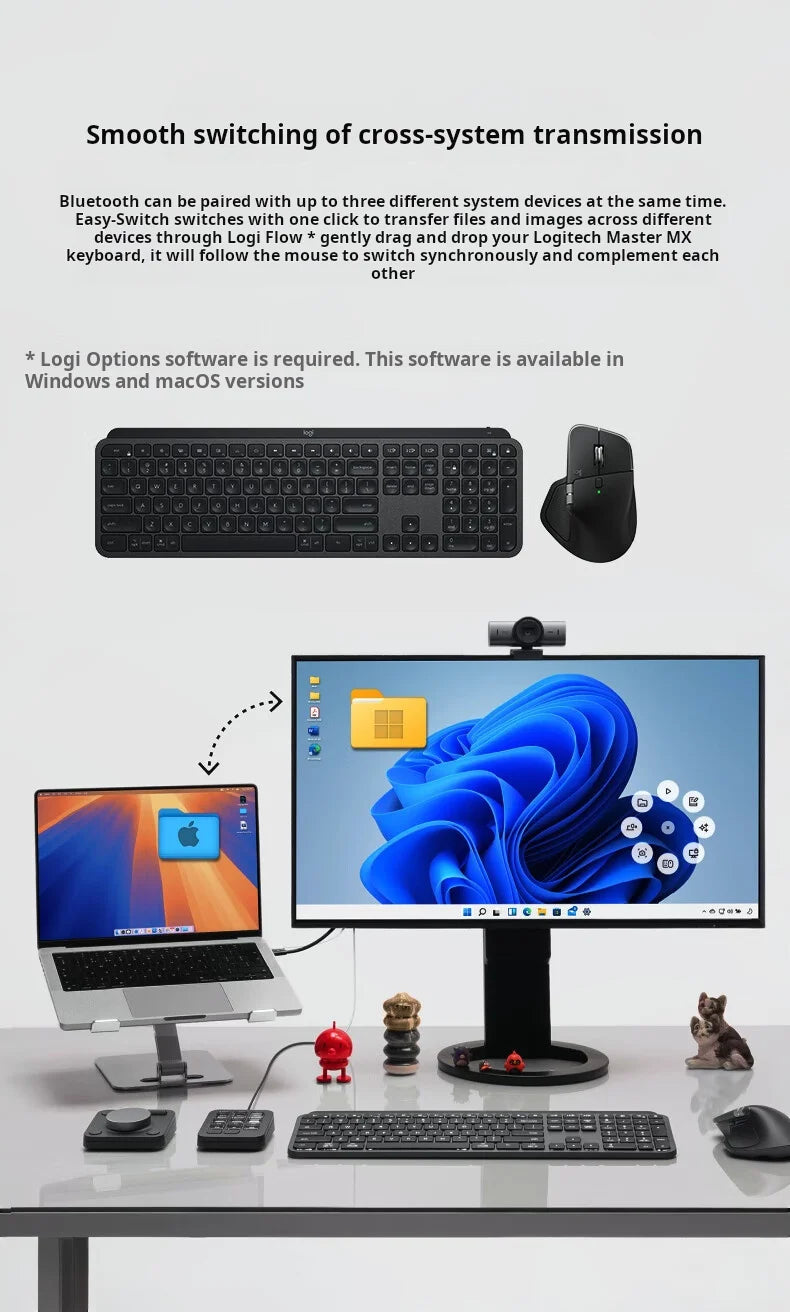 Ratón inalámbrico Bluetooth ergonómico Logitech MX Master 4 con retroalimentación háptica, anillo de acciones, MagSpeed, 8000 DPI y batería de 70 días