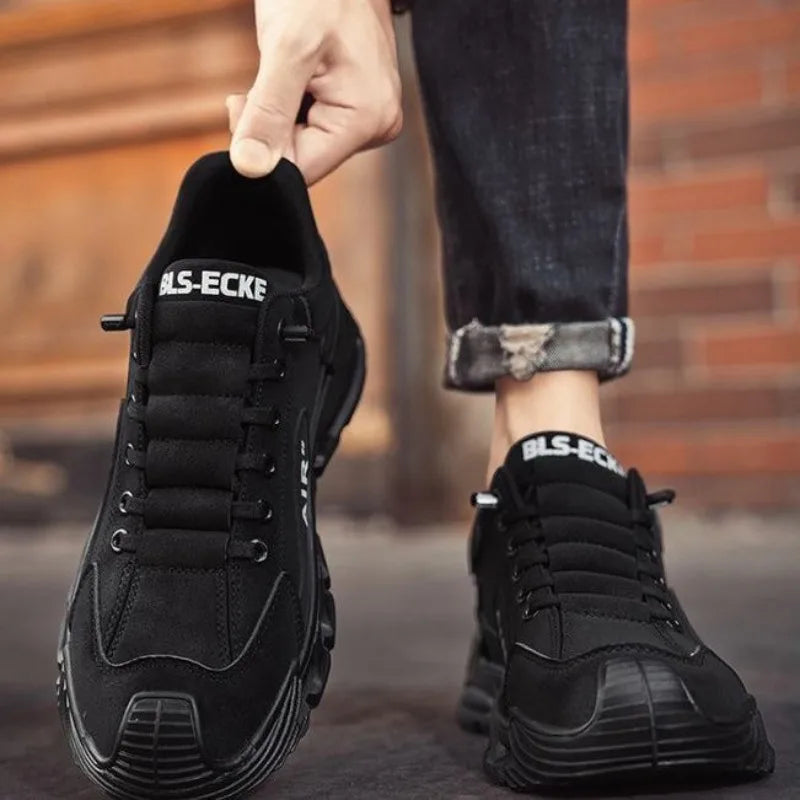 2025 Fall Fashion Men's Casual Shoes Black Simple Breathable Board Shoes Wearable and Comfortable EVA Jogging Shoes