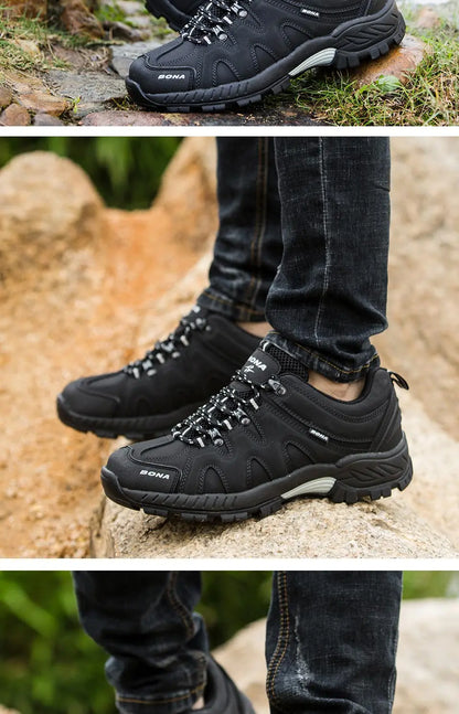 BONA New Arrival Classic Style Men Hiking Shoes Lace Up Men Sport Shoes Outdoor Jogging Trekking Sneakers
