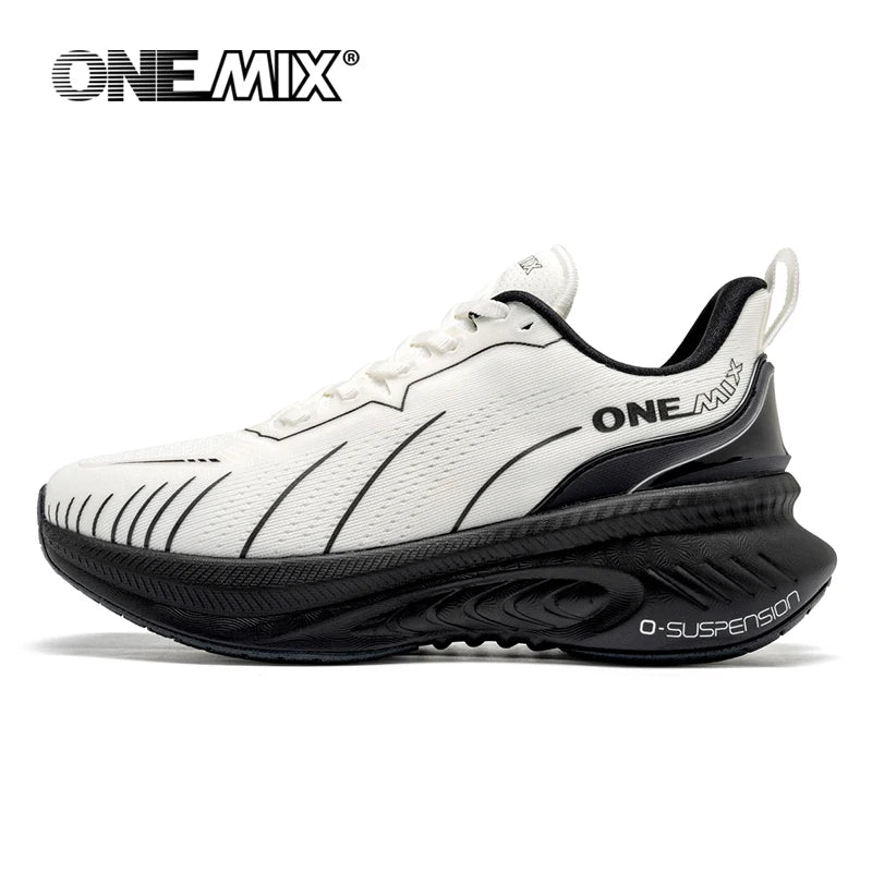 ONEMIX Nieuwe hardloopschoenen met demping voor heren, geschikt voor intensieve hardlopers, met veters, sportschoenen voor dames, antislip, outdoor, atletische herensneakers