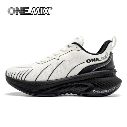 ONEMIX Nieuwe hardloopschoenen met demping voor heren, geschikt voor intensieve hardlopers, met veters, sportschoenen voor dames, antislip, outdoor, atletische herensneakers