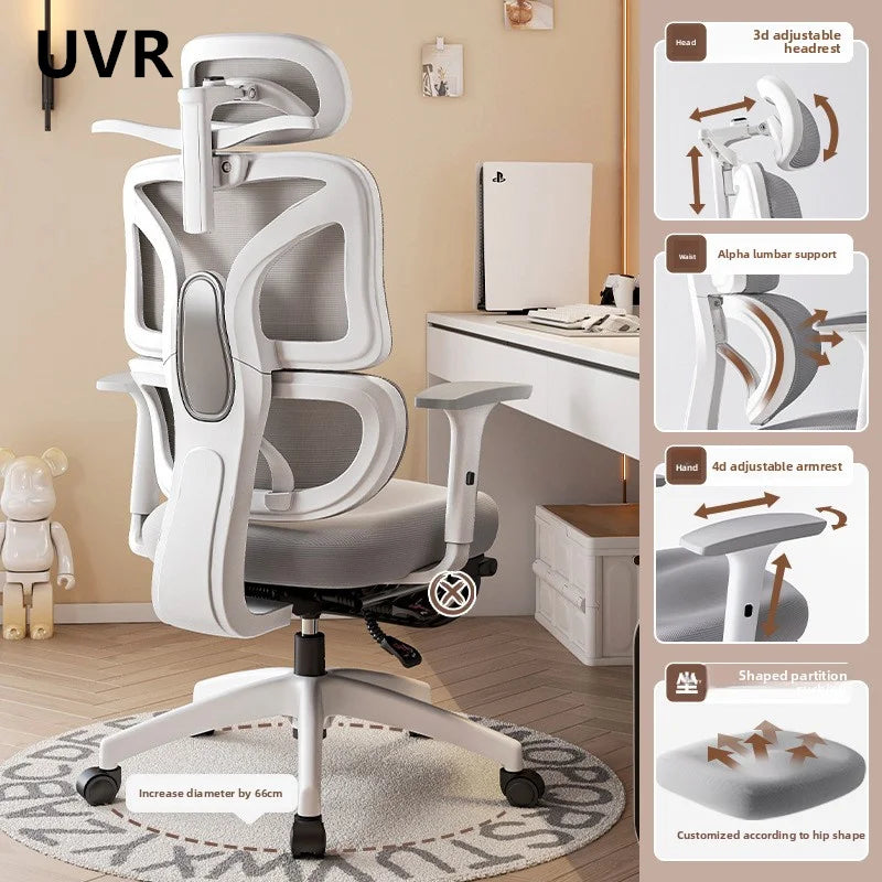 UVR Ergonomic Gaming Computer Chair Adjustable Height Office Chair with Armrests, Mesh Backrest Swivel Executive Chair for Gaming & Work
