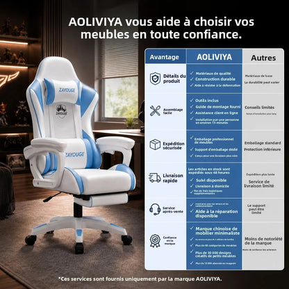 AOLIVIYA Gaming Reclining Office Chair Home Computer Rotating Lifting Backrest Internet Cafe E Sports Game Seat With Footrest