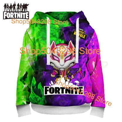 Fortnite Hoodies Pullover Sweatshirt Victory Royale 3D Hoodies Streetwear Hooded Clothes Tops for Kids Birthday Gifts