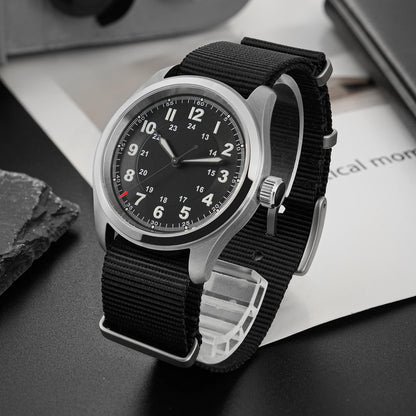 Militado ML08 38mm Quartz Watch VH31 Movement Double Domed Sapphire Crystal Wristwatch Super C3 Green Luminous Vintage Watches
