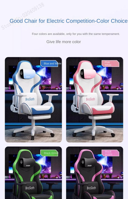 S6 Ergonomic Gaming Chair with Adjustable Backrest, Comfortable Computer Chair, Swivel Lift Chair with Armrests for Gaming & Office