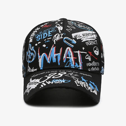 Graffiti Print Baseball Cap Adjustable Sun Protection Breathable Hat for Outdoor Activities Fishing Camping, Fraquane SAS