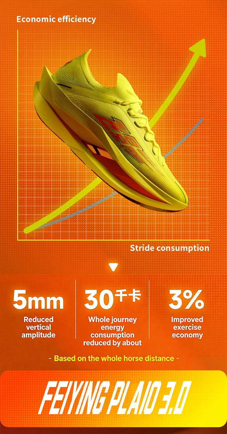 QIAODAN Feiying Plaid 3 Carbon Plate Men's Running Shoes 2026 Marathon Racing Sneakers Rebound Cushion Athletic Shoes QDB023262290