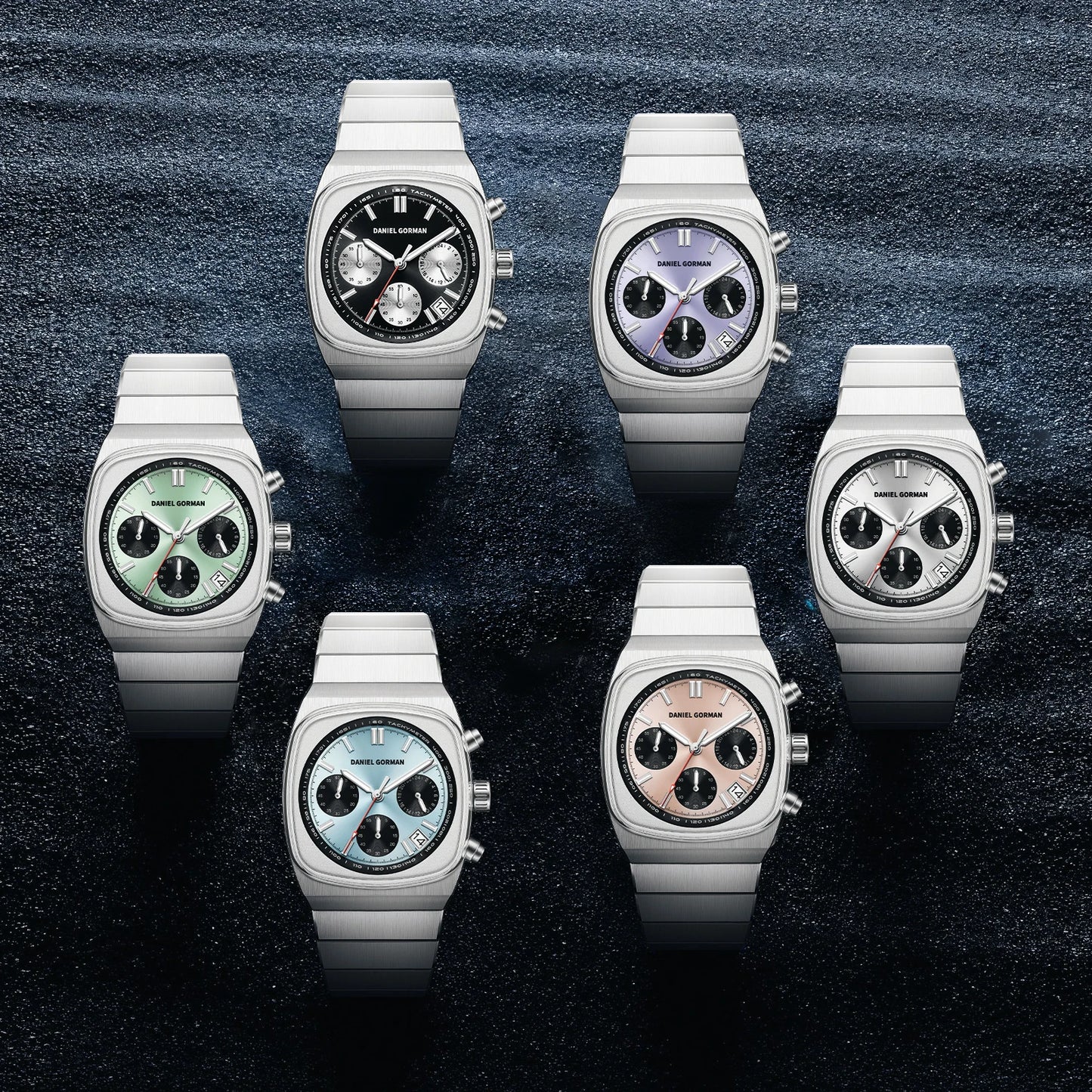 DG9008 Men's Watch, Original Fashion Brand Quartz Waterproof Luminous Watch with Three Small Dials and Moon Phase