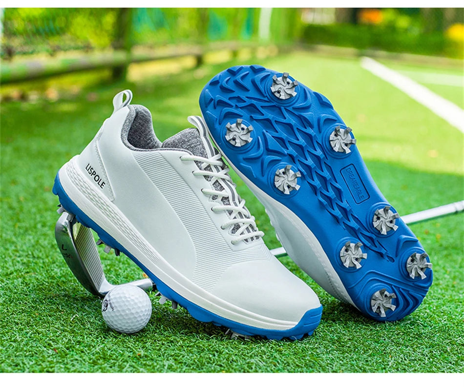 Lersure golfski čevlji za moške, vodoodporni golfski čevlji s špicami, profesionalna protizdrsna golfska obutev, športni copati, luksuzni športni čevlji