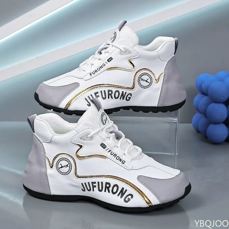 Zapatos casuales para hombre de talla grande, para primavera y otoño, con suela gruesa para aumentar la altura; tendencia de nicho; versátiles; zapatos deportivos planos para hombre