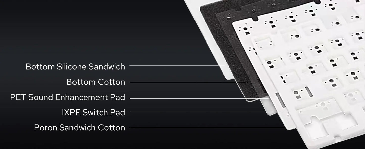 Teclado mecânico Ajazz AK820 Pro 75% com montagem gasket, Bluetooth 5.1/2.4G sem fios/com fios e ecrã TFT para Mac/Win