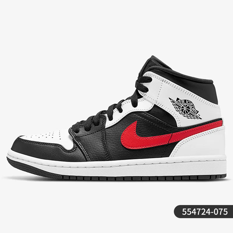 Nike Genuine AIR JORDAN 1 Men's Mid-Top Cushioned Sports Basketball Shoes 554724-075