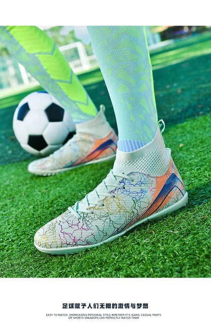 Men Professional Football Shoes Society Cleats Soccer Shoes Original Indoor Football Field Boots Grass Training TF/FG Sneaker