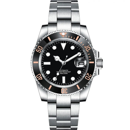 Corgeut 40mm  Luxury Business NH35 Men's automatic mechanical Diving Watch, ceramic bezel, sapphire crystal, 100m waterproof.