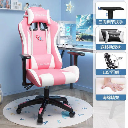 Gaming-Stuhl Computerstuhl Bequemer verstellbarer Sitz Game LIVE Studentenwohnheim Zuhause Ergonomie für langes Sitzen