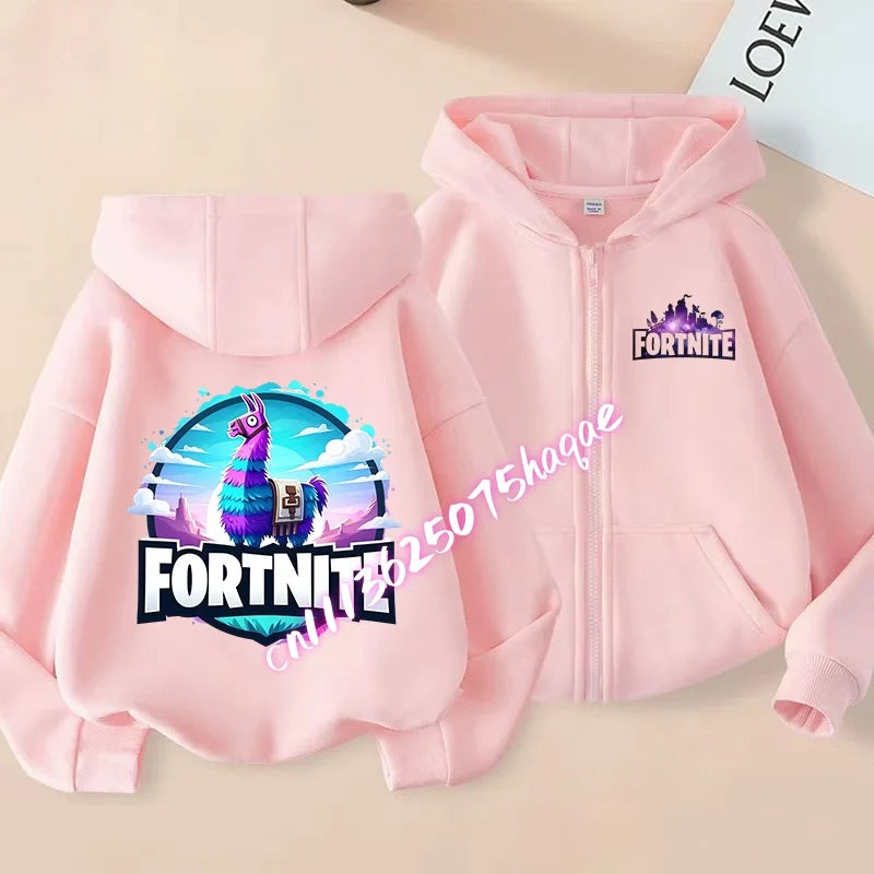 New Fortnites Child Zip-up Hoodie Cartoon Anime Hoodies Casual Breathable Kids Boys Coat Jackets 2026 Spring Children Clothing